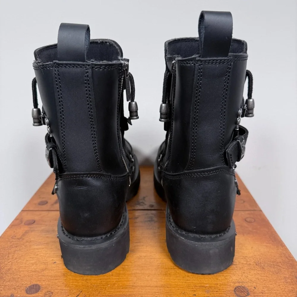 VTG Harley-Davidson Distortion Riding Black Leather Mens Boots D94167  10 Medium